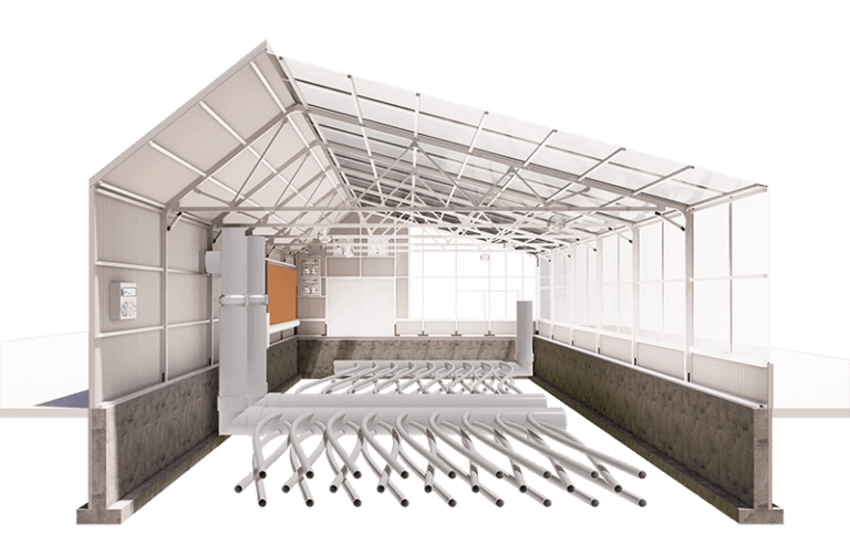 Vented Section of greenhouse with GAHT