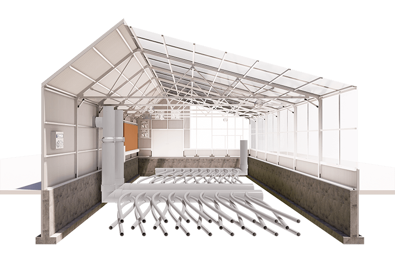 Vented Section of greenhouse with GAHT